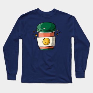 Smiley Coffee Cup Long Sleeve T-Shirt